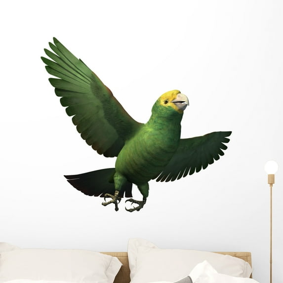 Double Yellow-headed Amazon Parrot Wall Decal Sticker, Wallmonkeys Peel & Stick Vinyl Graphic (36 in W x 33 in H)