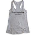 thumbnail image 1 of Jesus Is Coming Look Busy Tank Top, Ladies Racerback Tank Top, Religious Tank, Jesus Tank, Christian Tank, Heather Gray, Small, 1 of 3