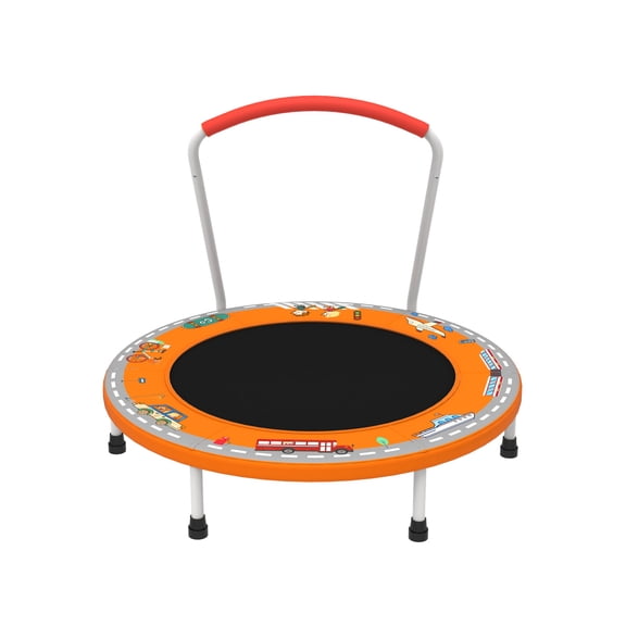 36" Mini Trampoline for Kids with Handle, Toddler Trampoline, Exercise Rebounder with Foam Handle, Indoor Trampoline, Kids Mini Trampoline, Small Rebounder Trampoline for Indoor and Outdoor Use