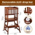 thumbnail image 5 of Kids Kitchen Step Stool Helper Baby and Toddler Multi-Function Step up Nursery Helper Stand with Safety Rail in Natural Bamboo, Strong and Lightweight (Black), 5 of 16