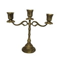 thumbnail image 4 of Metal Candle Holder Candelabra Crafts Decoration 3 Branch Bronze, as described, 4 of 7