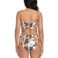 thumbnail image 3 of Daiia Funny Cats Women's Bikini Set Two Piece Swimsuit High Waisted Bikini Adjustable Straps Bikini Perfect for Beach, Pool, and Summer Vacation-Large, 3 of 9