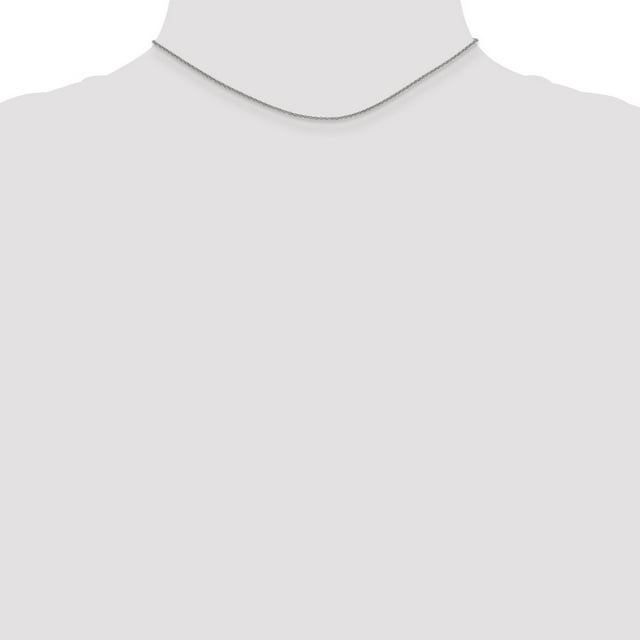 Diamond2Deal 14K White Gold 1.4 mm Round Open Link Cable Chain Necklace for Women 26"