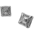 thumbnail image 2 of ICED SILVER CUBIC ZIRCONIA RAPPER'S FASHION BLING MAGNETIC SQUARE HIP HOP EARRING LUXURY EARRINGS, 2 of 5