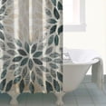 thumbnail image 5 of Extra Long Boho Shower Curtain 72x84 Inches - Vintage Floral & Tropical Leaves Pattern, Waterproof Bohemian Bathroom Decor with 12 Hooks, Tribal Rustic Style, 5 of 5