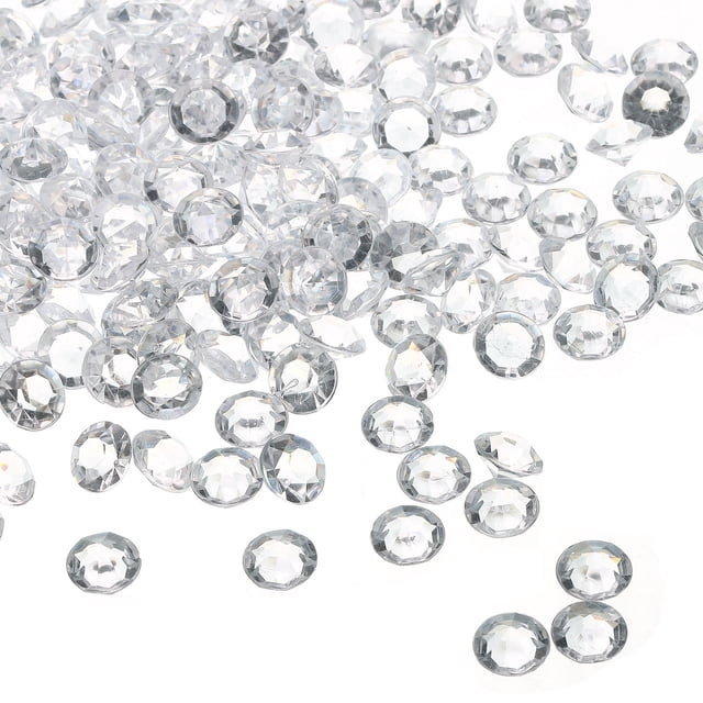 Uxcell 1000 Piezas Rellenos de Diamantes Acrílicos para Jarrones 10mm Cristales Falsos Gemas para Bodas, Diamante de Esparcimiento en Mesa, Transparente