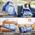 thumbnail image 7 of Wobogo Blue Starry Owl Flannel Fleece Bed Blanket as Bedspread Coverlet Sofa blankets (50x60in) Soft Lightweight Warm and Cozy, 7 of 7