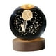 thumbnail image 3 of Lámpara de noche con bola de cristal 3D, luz de noche, base de madera, decorativa Luna, 3 of 9