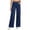 *Dark Blue, variant on ClodeEU Women's Elastic Waist Wide Leg Jean Pant With Pockets,Casual Stretch Denim Pant Light Blue,Womens Plus S