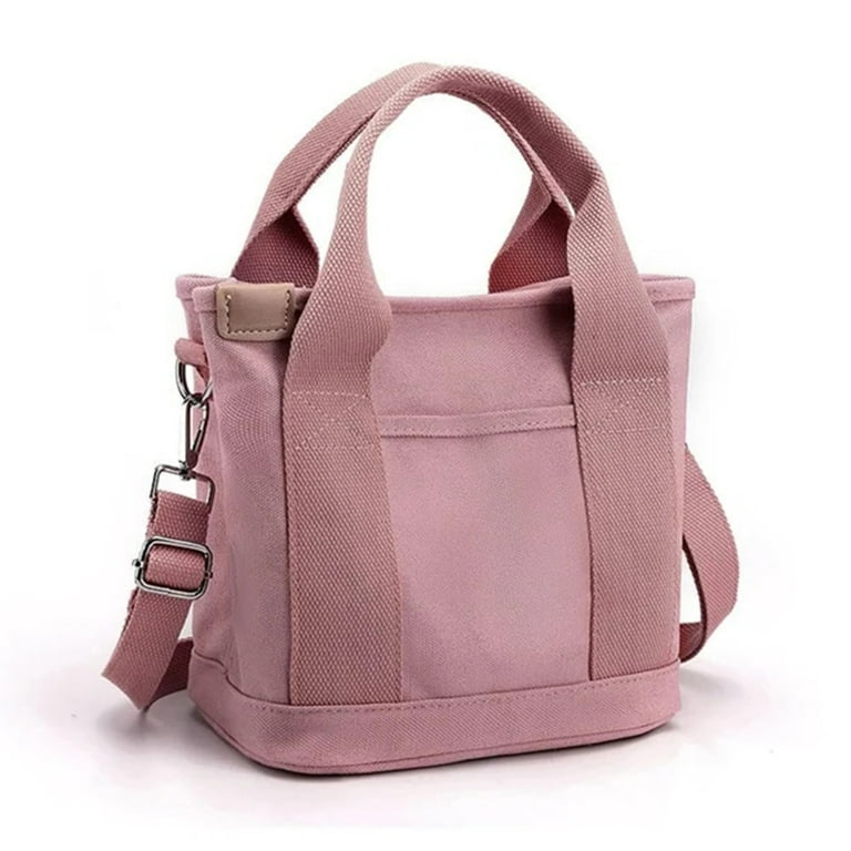 Pink tote bag with zipper hotsell