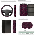 thumbnail image 7 of XYZCANDO Skull Bow Spider Web 14 Pack Car Seat Covers Full Set Steering Wheel Cover Center Console Pad Seat Belt Pads Headrest Covers Cup Coasters for Most Cars SUVs Sedans, 7 of 7