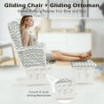 thumbnail image 6 of Costway Glider and Ottoman Cushion Set Wood Baby Nursery Rocking Chair Light Grey, 6 of 11