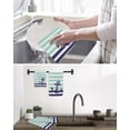 thumbnail image 5 of Anchor Aqua Kitchen Dish Towels for Drying Dishes Set of 2, Modern Navy Blue White Striped Nautical Waffle Weave Microfiber Hand Tea Bathroom Towels Quick Dry & Absorbent Towel 15.7x23.6, 5 of 7