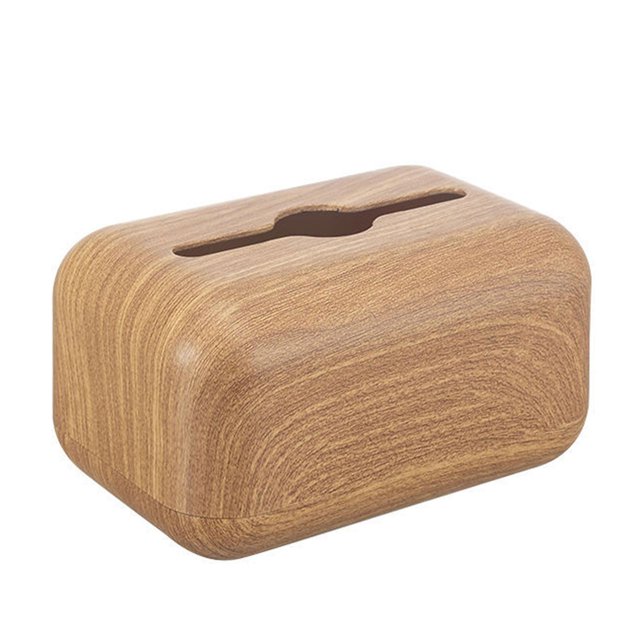 Soporte de tejido de madera de imitación, caja de almacenamiento de toallas de papel para el hogar, organizador de dispensador para el hogar, encimera de coche, sala de estar 11 Feliz Sencillez