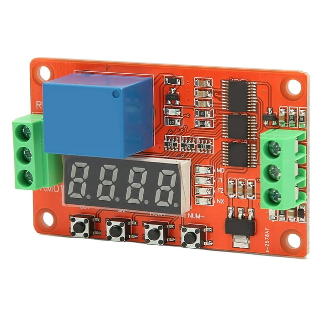 Time Delay Relay Module, Upgrade DC 5V 12V 24V Relay Module Relay Switch,Timing Delay Cycle Self Locking Relay Control Module 18 Functions,0.1s Timing Function,for Smart Home