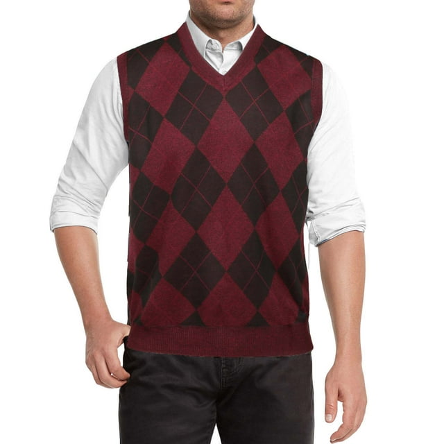 true rock men's argyle v-neck sweater vest