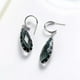 thumbnail image 2 of Aretes Largos Gota Cristal Azul Humo Oro Laminado 14k blanco Unitalla, 2 of 3