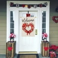 thumbnail image 4 of Valentines Day Welcome House Flag 28x40 Inch Double Sided Outside Roses Floral Love Hearts Wreath for Rustic Anniversary Wedding Holiday Yard Outdoor Decoration, 4 of 6