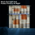 thumbnail image 4 of Orange Kitchen Curtains Grey Beige Window Curtains Valance and Tier Set, Contemporary Rod Pocket Short Tier Curtain, Abstract Art Small Cafe Curtains for Kitchen Decor 54" x 24", 4 of 6