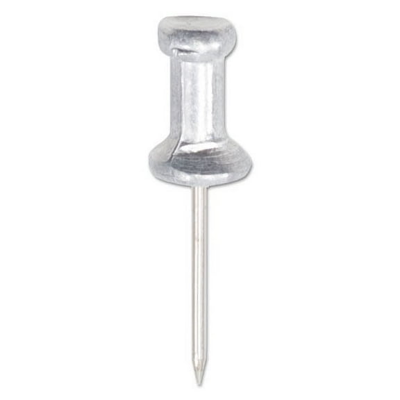 Aluminum Head Push Pins, Aluminum, Silver, 5/8", 100/box | Bundle of 2 Boxes