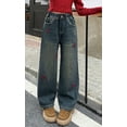 thumbnail image 5 of CAIVO Winter Girls Fuzzy Jeans Straight Leg Pants Loose Fit Trousers Thickened Warm Casual Bottoms For Teen Big Kids Toddler Cute Solid Color Slacks, 5 of 9