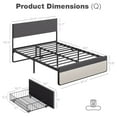 thumbnail image 3 of Bed Frame with Headboard and 2 Storage Drawers, Linen Upholstered Platform Bed Frame with Strong Metal Slats Support, Noise Free Mattress Foundation, No Box Spring Needed, 3 of 9