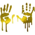 thumbnail image 2 of High Intensity Grade Reflective Bloody/Dripping Hands for Helmets, Windscreens, Rear Windows, Bumper Stickers (3 inches Height, Yellow/Gold), 2 of 4
