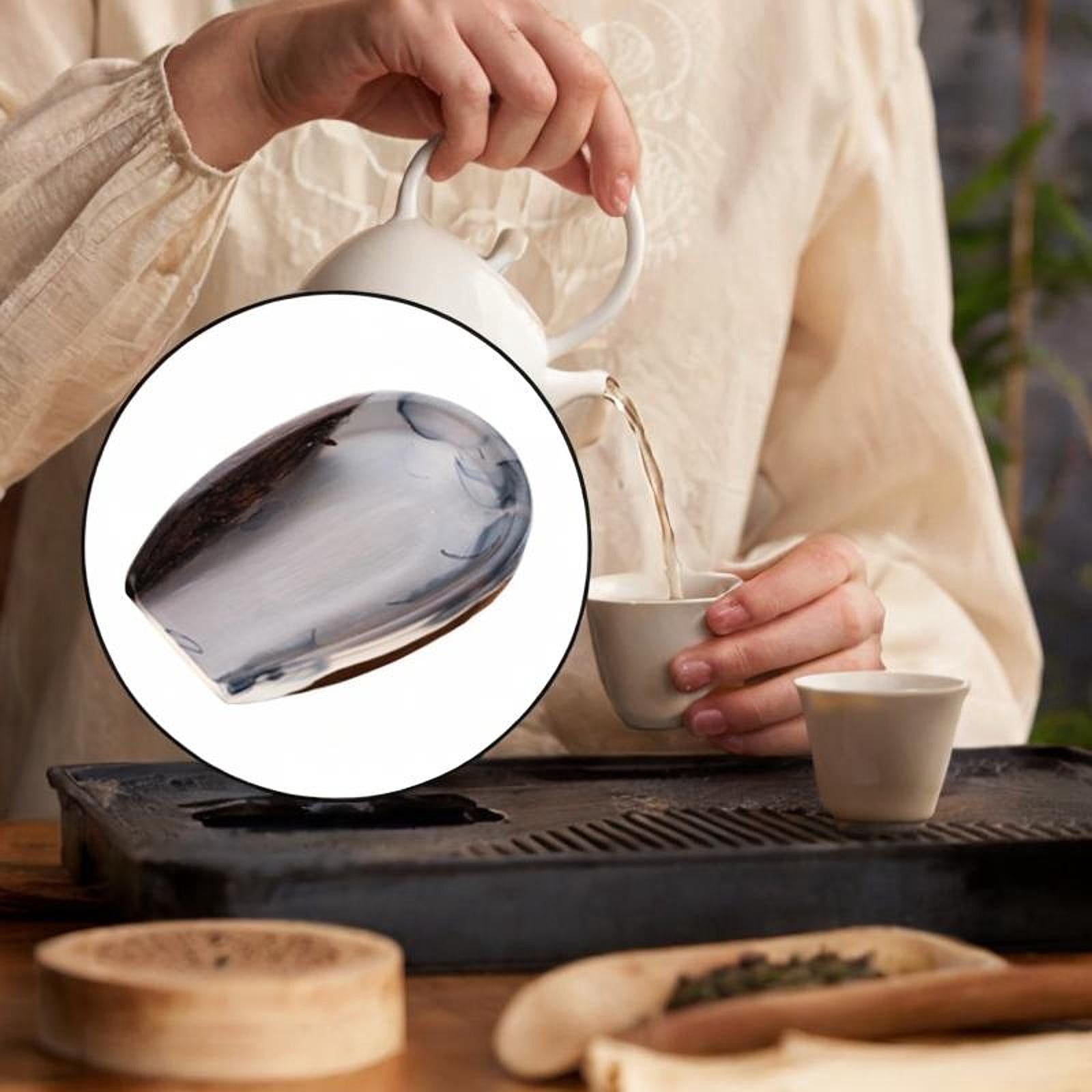 CarpNettore Coffee Bean Cup Cha He Tray Wood Resin Coffee Accessory Measuring Tray Weighing Color C