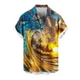 thumbnail image 4 of VBTAPA Mens Big and Tall Hawaiian Shirts Short Sleeve Casual Button Down Shirts Tropical Beach Shirt on Sale Yellow XL, 4 of 6