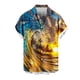 thumbnail image 5 of Blusa y camisa de manga corta con cuello vuelto para hombre, blusa informal de moda con cuello vuelto, blusa estampada de manga corta con botones, blusa de poliéster para hombre, 5 of 6