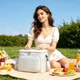 thumbnail image 3 of Reusable Insulated Lunch Bag with Adjustable Shoulder Strap, Leakproof Lunch Box for Adults, Work, School, Outdoor Picnic, Travel, Meal Prep, Back to School Supplies, 3 of 4