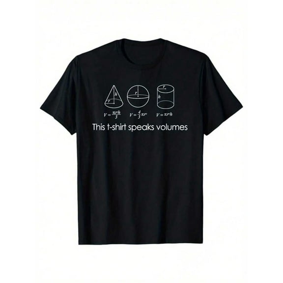 [Funny Math Print Cotton T-Shirt] Math Print Men's Cotton Funny T-Shirt, Graphic Tee Men's Outdoor Clothes, Men's Halloween Clothing, Casual Short Sleeve Crew Neck T-Shirt, Tops For Men, Gift For Tea