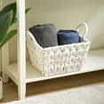 thumbnail image 4 of Better Homes & Gardens Medium White Woven Rope Decorative Storage Basket with Handles, 14.3 in x 11 in x 9 in, 4 of 14