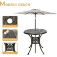 thumbnail image 4 of W WARMHOL 3-Piece Outdoor Patio Dining Set, All-Weather Cast Aluminum Patio Furniture Set for Backyard Garden Deck with 2 Cushioned Chairs and 31” Round Table, 2" Umbrella Hole, Chili Red, 4 of 7