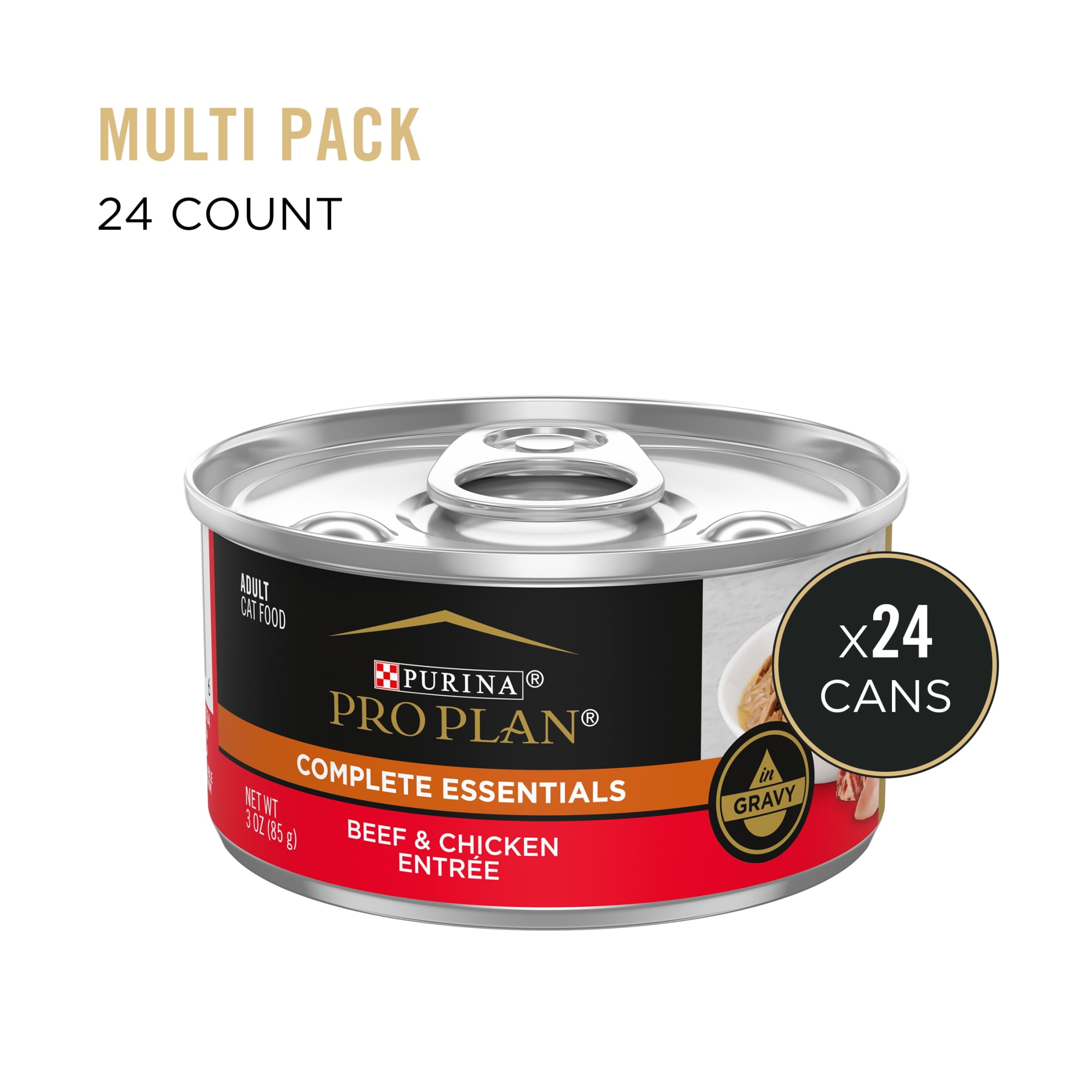 Purina Pro Plan Beef & Chicken Cat Food, 3 oz Cans (24 Pack)
