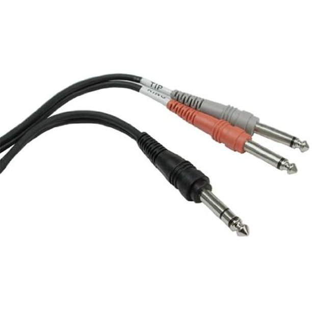 Hosa STP201 1/4" TRS to Dual 1/4" TS Insert Cable, 1 Meter