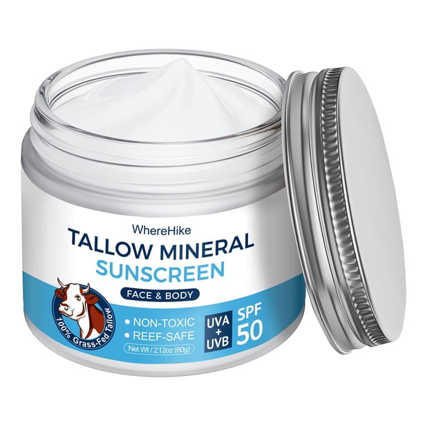 Protector solar Hidratante 2 en 1 WhereHike Organic Beef Tallow SPF 50