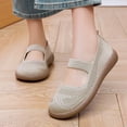 thumbnail image 4 of Widestep Shoes for Women, Mesh Mary Jane Flats for Women, Mary Jane Sneakers, Women Premium Round Toe Slip On Casual Flats Soft Sole Comfort Walking Footwear Lightweight Non Slip Daily Shoes, Khaki 8, 4 of 5