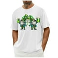 thumbnail image 5 of lcziwo St Patricks Day Hawaiian Shirts for Men Fummy Gnome Print Round Neck Graphic Tee Shirts 2025 Spring Summer Loose Fit Short Sleeve Streetwear Flash Deals,White,L, 5 of 6