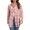 Bb03-pink-Small, variant on Bb04-black Khaki Plaid Medium Women's Casual Cuffed Long Sleeve Plaid Flannel Shirt Top