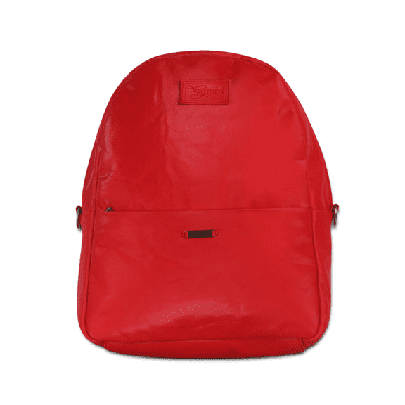 STRUTT Unisex Red Faux Leather 15 Ltr Backpack - Laptop Backpack/Messenger Bag/ Daily Use Backpack
