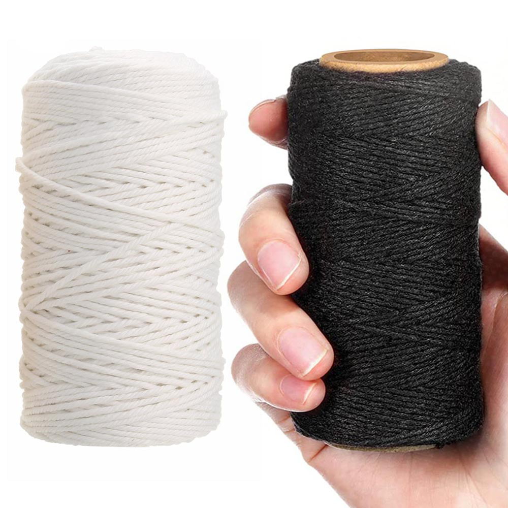 2 Rolls Black Cotton Butchers Twine for Cooking, Trianu 2mm x 656 feet  Kitchen Twine String for Crafts, Meat Cooking, Roasting, Gift Wrapping 