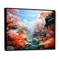thumbnail image 2 of Designart "Coral Pastoral Coral Colorful wall decor II" Landscapes Floater Framed Canvas Wall Art, 2 of 7