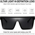 thumbnail image 2 of Square Oversized Sunglasses for Women Men Fashion Flat Top Big Black Frame Shades, 2 of 4