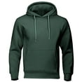 thumbnail image 2 of Dezsed Men's Sport Hoodie Solid Color Pockets Long Sleeve Fleece Comfortable Pullover Sweatshirt for Men Army Green L, 2 of 6