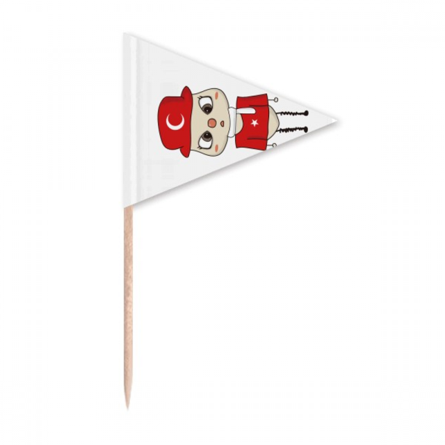 Turkey Country Flag Culture Place UU Toothpick Triangle Cupcake Toppers Flag