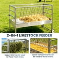 thumbnail image 3 of Hay Feeder with Wheels, 2-in-1 Goat Feeder Cart, Heavy Duty Livestock Feeder for Horses, Sheep, Long-Lasting Usage, 3 of 9