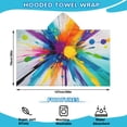 thumbnail image 2 of Colorful Double Burst Paint Pattern Hooded Bath Towel，50"x30" for Ages 3 To 12 Kids, Quick Dry Lightweight Soft Microfiber Hood Beach Towel Cover Up for Kids, 2 of 7
