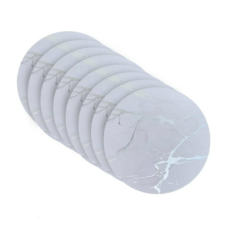 Dainty Home Marble Cork Granite Designed Cork Textured Round Coaster Set