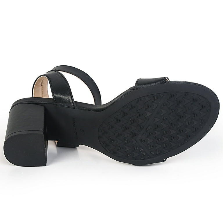 DADAWEN Women's Open Toe Low Chunky Heels Sandals Ankle Strap